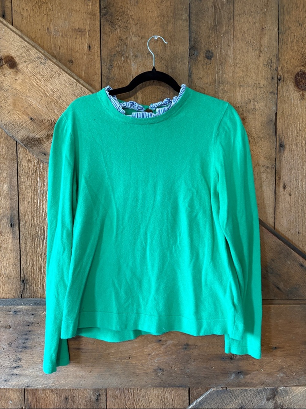 J. Crew Factory Bright Green Long-Sleeve Knit Top